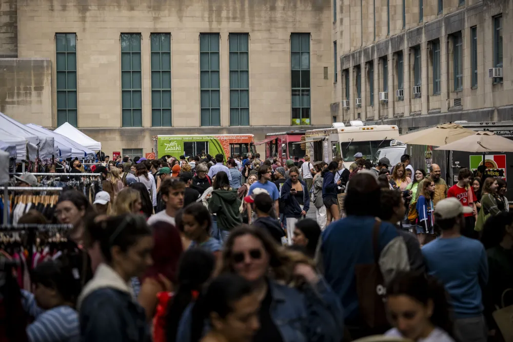Festivalgoers at the street fair